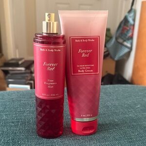 Bath & Body Works Forever Red Mist and Cream Set